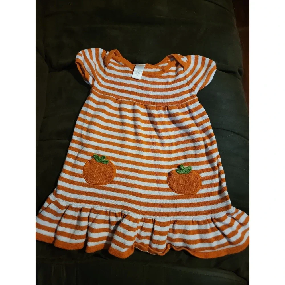 Gymboree stylish corgi pumpkin fall Halloween sweater dress size 5t
